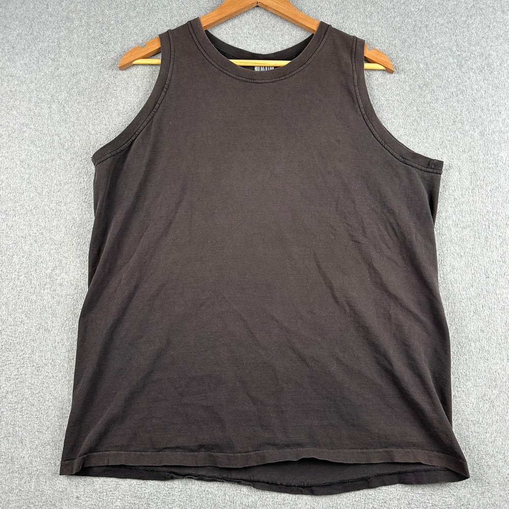 Vintage 80s 90s Gap Tank Top Mens XL Sleeveless Brown Solid Made in USA Cotton